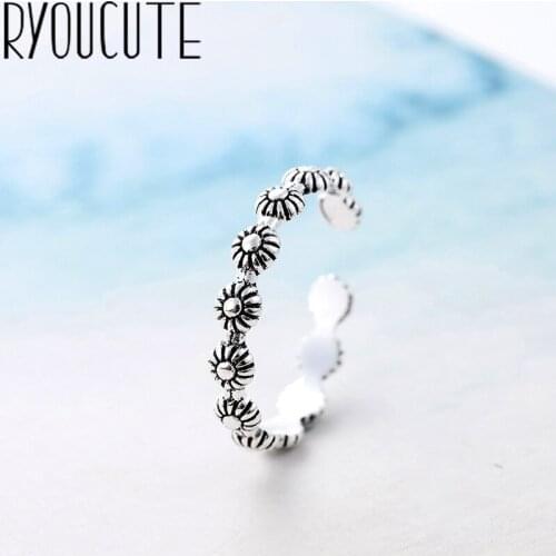 Bohemian Vintage Big Flower Ring For Women Female Lady Antique Knuckle Cocktail Rings Boho Jewelry Anillos
