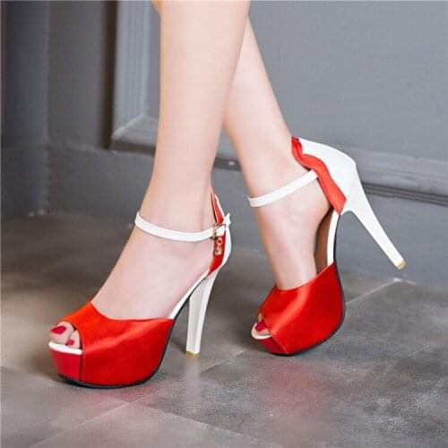 Big Size 11 12 13 14 15 ladies summer platform sandals women shoes woman One-word buckle waterproof platform fishmouth sandals