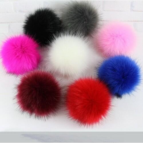 Big Pompon Ball Imitation Fox Fur Fluffy Pompom with ties fits Clothing Bags Key chain Phone Party Accessories 50pcs GR110