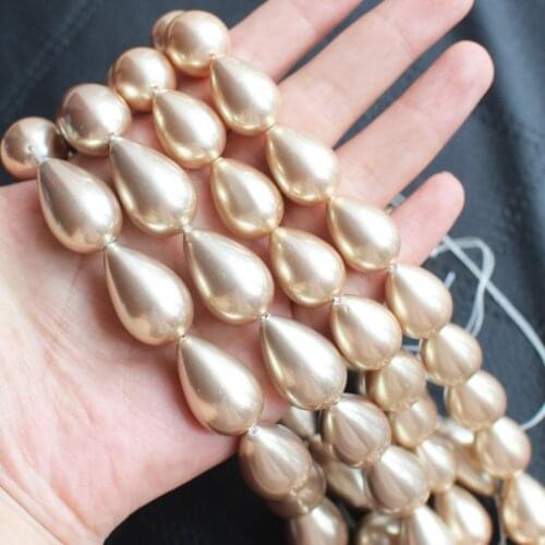 Color Shell Pearl 15-25mm Water drop shape beads 15" For DIY Jewelry Making