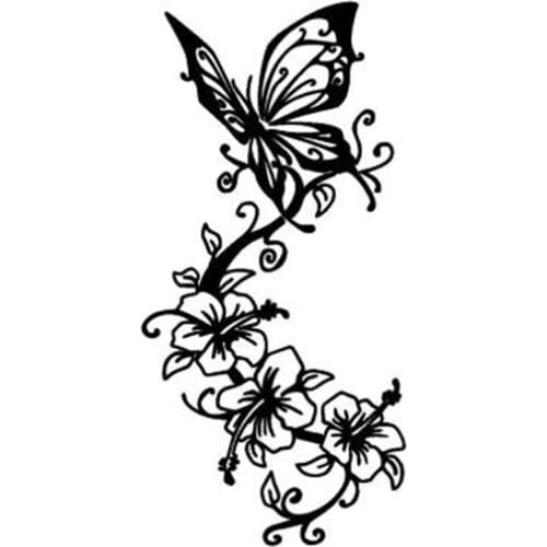 Black/Sliver Vinyl Car Sticker Art Butterfly Animal Car Decal Creative Fansy Accessories C234