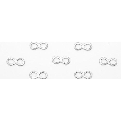 DoreenBeads Fashion 304 Stainless Steel Connectors Infinity Symbol Style Silver Color Jewelry DIY Findings 10mm x 4mm, 10 PCs