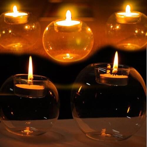 Romantic Candlestick Classic Crystal Hollow Glass Candle Holder for Home Wedding Bar Party Decor