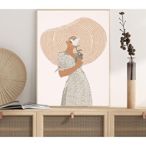 Figure Portrait Painting Abstract Wall Art Prints Minimalism Elegant Women Nordic Poster Living Room Bedroom Decor