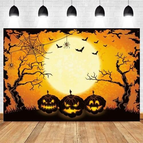 Yeele Photography Halloween Baby Portrait Backdrop Photocall Moon Pumpkin Lantern Background For Kids Photo Studio Photographic