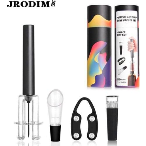 Bar Tools Red Wine Opener Corkscrews Air Pressure Pump Bottle Opener Gifts Box with Vacuum Stopper&Wine Pourer Bar Accessories