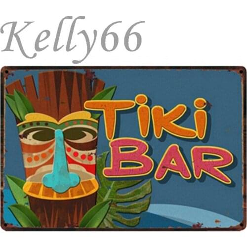 [ Kelly66 ] Funny TIKI BAR Metal Sign Drop shipping 20*30 CM Size y-1531