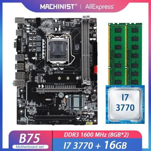 B75 LGA 1155 motherboard set kit with Intel I7 3770 processor 16G(2*8G) DDR3 RAM Micro-ATX pci-e 3.0 M.2 NVME B75M-VH PLUS
