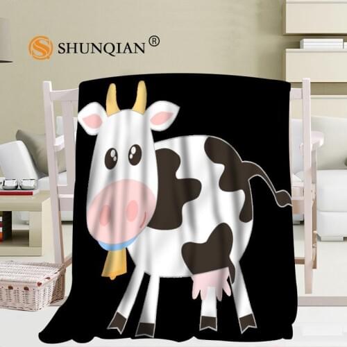 Cute Cow Cartoon Blanket Soft DIY Sofa Bed Throw Blanket Kid Adult Warm Custom Blanket 56x80Inch50X60Inch40X50Inch