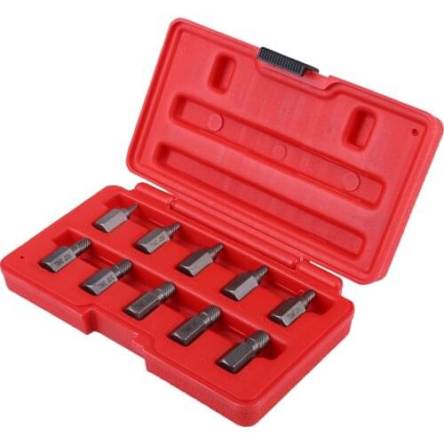 10 Pcs 3.2-10.3mm Screw Extractor Set for Rust Damaged Studs Bolt Remover Out Reverse spiral design for maximum grip