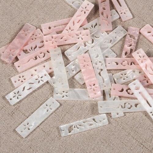 New 10pcs/bag 7x30mm Acrylic acid shell-like hollow slice charms for DIY Earring Jewelry Findings Making Gift Craft