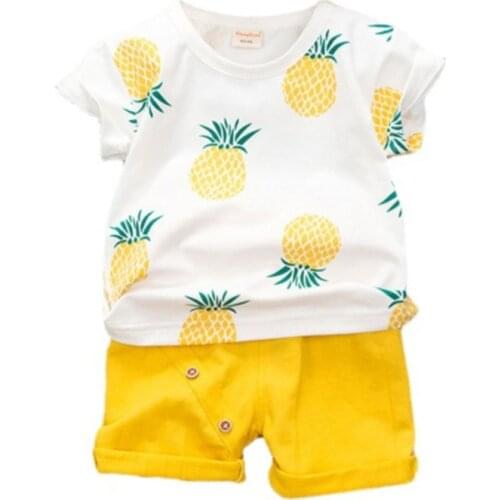 New Summer Children Clothes Suit Baby Boys Girls Cartoon Fashion T Shirt Shorts 2Pcs/sets Toddler Cotton Clothing Kids Tracksuit