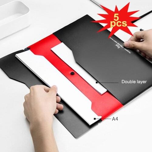 Folder File Bag Color Double A4 File Bag Snap Button Information Bag Business Briefcase File Bag Plastic document bag