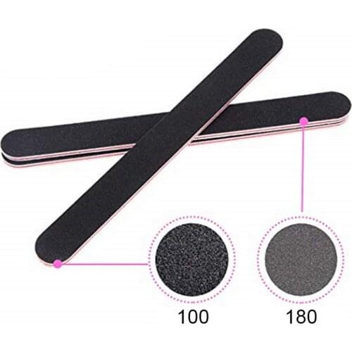 Nail File 100/180 Black Sandpaper Buffer Block Professional Nail Files Pedicure Manicure Polishing Tools