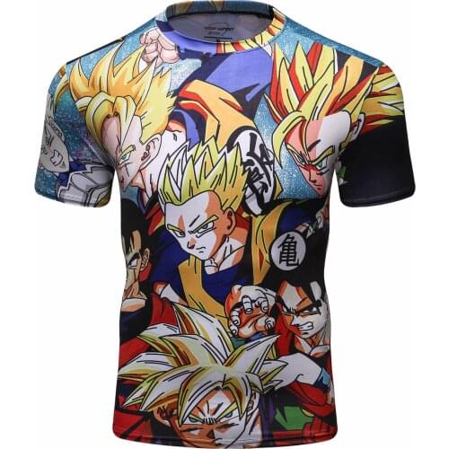 Hot Sale Anime Design shirt Rashguard Compression T-Shirt Short Sleeves Fitness MMA Training Clothes Gym Rashguard