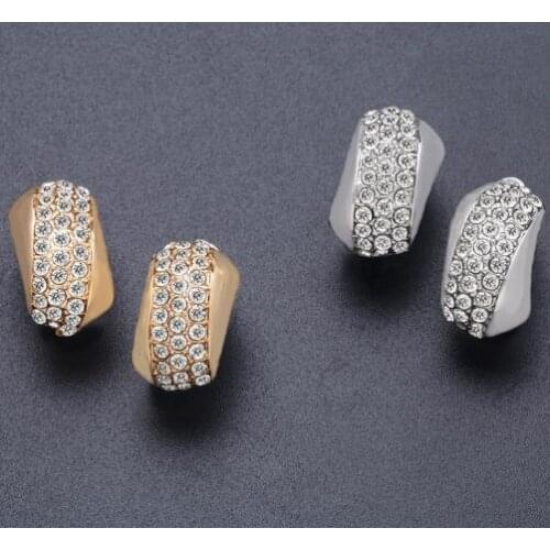 Multicolor Brass micro pave cz zircon cubic zirconia Ear clip cuff Earrings no piercing copper gold plated crystal juh3s