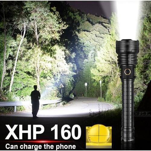 2021 Most powerful XHP160 XHP90 Led flashlight 18650 26650 USB rechargeable torch Cree XHP50.2 Tactical flash light lantern lamp