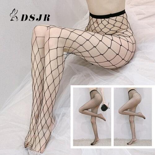 Sexy Erotic Lingerie Stockings Women Rhinestone Fishnet Open Crotch Mesh Tight High Pantyhose Party Club Black Stockings New