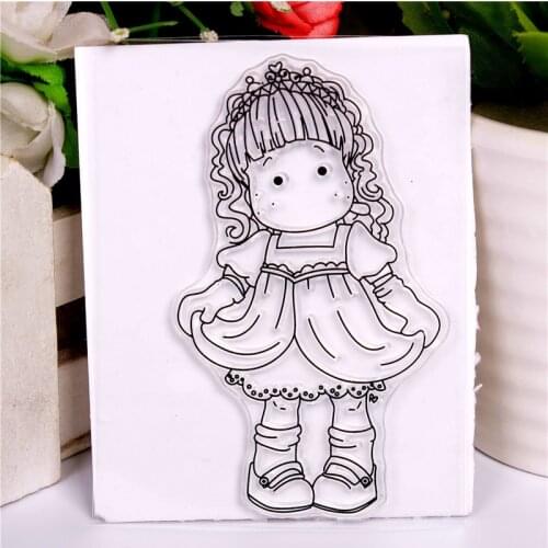 New Girl Cartoon Pattern Stamp Scrapbooking Alphabet Stamp Embossing Craft Making Silicone Transparent Stamps