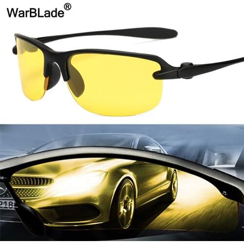 WarBLade 2020 New Yellow Men Polarized Driving Sunglasses Lense Night Vision Driving Glasses Polaroid Goggles Reduce Glare