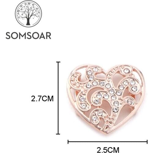 Somsoar Jewelry 2.7*2.5cm Flower Heart Slide Charms big size Charms fit 10mm Mesh Bracelet and Leather Wrap Bracelet Wholesale