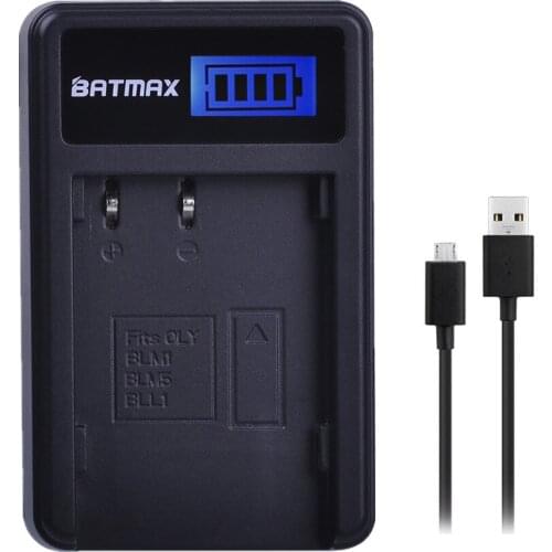 1Pc PS-BLM1 BLM-1 BLM-01 PSBLM1 BLM1 LCD USB Battery Charger for Olympus E-300 E-330 E-500 E-510 C-5060 C-7070 C-808