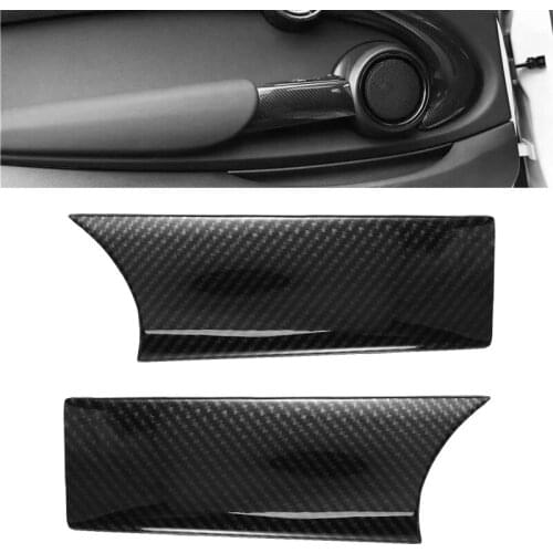 Carbon Fiber Car Side Door Handle Bowl Protector Cover Trim for MINI Cooper F55 F56 One 3 Doors 2014-2021