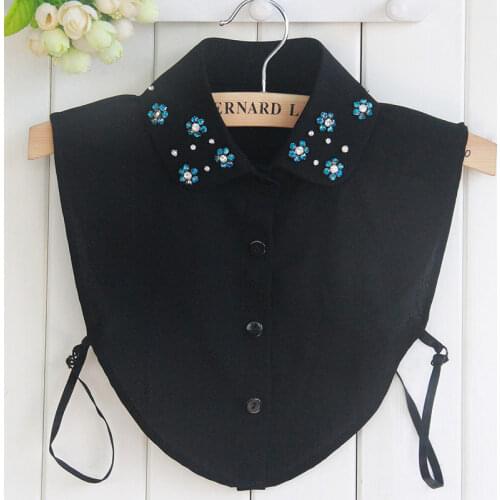 Beads Stones Diamond Fake collar Womens Nice Diecky Accessories Clothes Adjust Detachable Collars Chiffon For Sweater Sweashirt