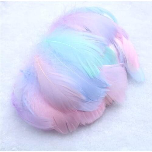 100 Pcs / Bag Natural Goose Feathers Plumes 6-12cm Colourful Swan Feather Plume for Home Decoration Craft DIY Jewelry Decoration