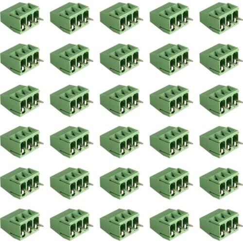 30pcs/lot 2 Pin 3 Pin PCB Mount Screw Terminal Block Connectors Socket Strips 5.08mm Pitch Suitable for Arduino
