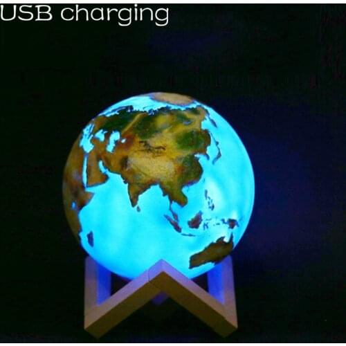 3D Print Lamp Moon Earth Lamp 16 Colors Change LED Night Light for Home Decoration Ocean 3D Table Lamp Desk Light Child Gifts