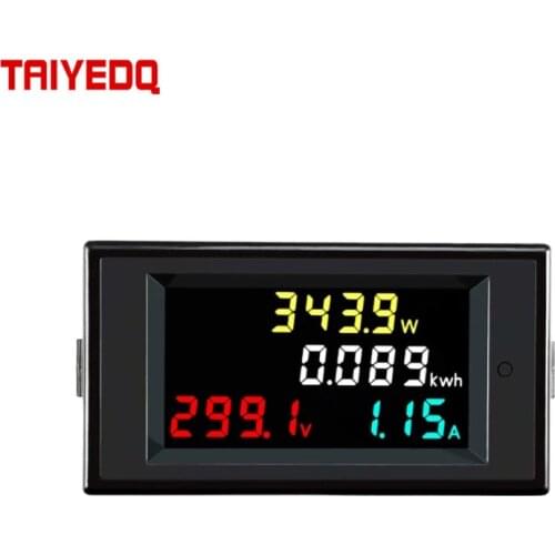 LCD 4 in 1 DC Power Energy Meter Monitor Voltmeter Ammeter DC14.00-600.0V 20A/50A/100A Volt Amp Watt KWH Monitor