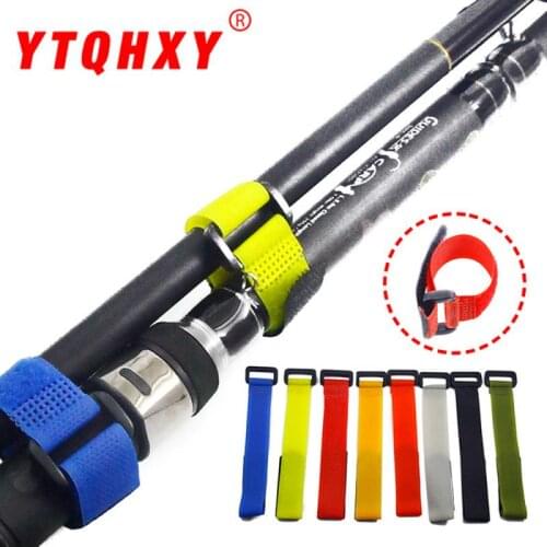 5/10/20 Pcs Fishing Rod Tie Holder Strap Nylon Bandage Suspenders Fastener Loop Belts For Carp Fish Pole Guide Ring Fishing Rod