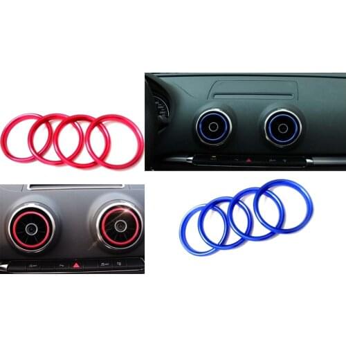 8 Pieces Car Air Vent Outlet Rings Sticker Decorative Cover for Audi A3