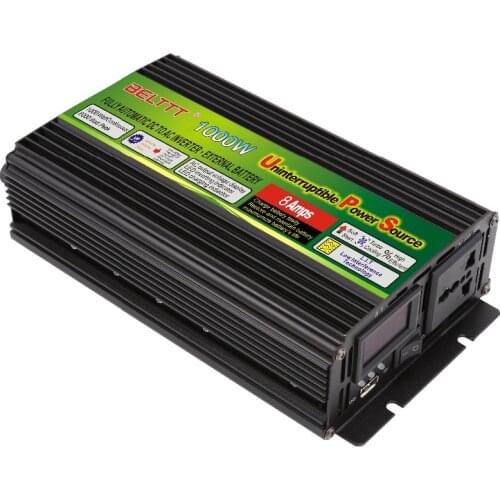 Free shipping 1000Watt UPS modified sine wave inverter with charger 2000watt peak power taiwan model