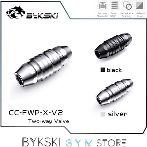 Bykski 2 Ways Quick Disconnected Water Stop Valve, Water Cooling Fast Cut-off Drain Valve Dual Channels, Pre-sale, CC-FWP-X-V2