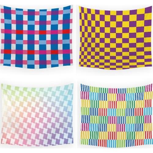 Color geometric striped lattice kawaii tapestry moon tapestry tapestry tapestry wall anime boho house decor tapestry aesthetic