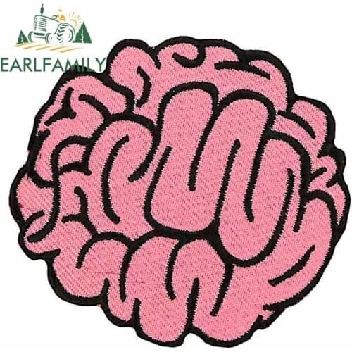 EARLFAMILY 13cm x 12.1cm for Kawaii Biker Brain Fine Car Stickers Fashion Personality Creative Sticker Graffiti Decal Waterproof