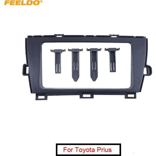 FEELDO Car 2Din Stereo Fascia Frame Adapter For Toyota Prius (RHD) 2009+ Radio Plate Frame Dash Refitting Trim Kit #AM4876