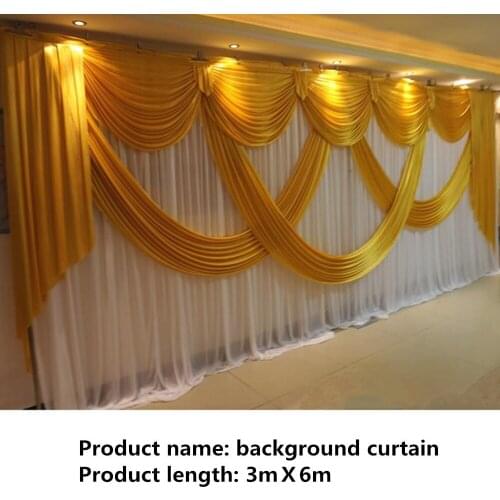 Swag background 6m long wedding design background swag party curtain celebration stage design background design decoration