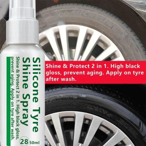 Hot 50ml Car Care Products Tire Shine Dressing Spray High Gloss Long Lasting Shine Spray Car Cleaning Car Polish