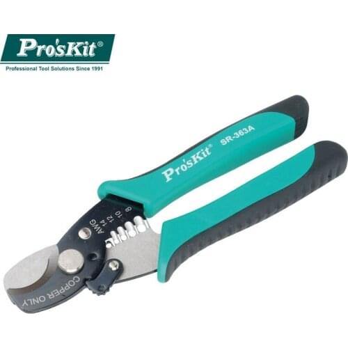 Proskit SR-363B 2-in-1 Wire strippers Combo coaxial cable Wire cutters cutting pliers SK5 high carbon steel made 168mm