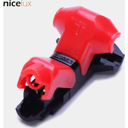 5pcs T Shape Scotch Lock Quick Splice Wire Wiring Connectors Terminals Crimp for 22-18AWG LED Strip Car Audio Cable Crimping