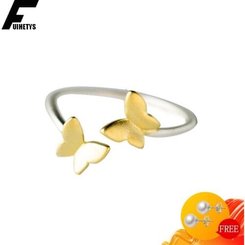 Fashion 925 Silver Jewelry Ring Butterfly Shape Finger Rings for Women Girl Wedding Engagement Party Gift Accessories Wholesale
