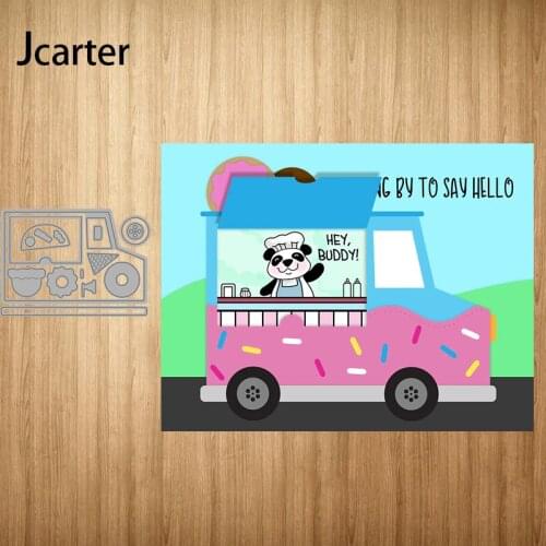 Dining Car Ice Cream Donuts Metal Cutting Dies Shape Scrapbooking Craft Die Cut Stencil Card Make Mould Sheet Decoration Design