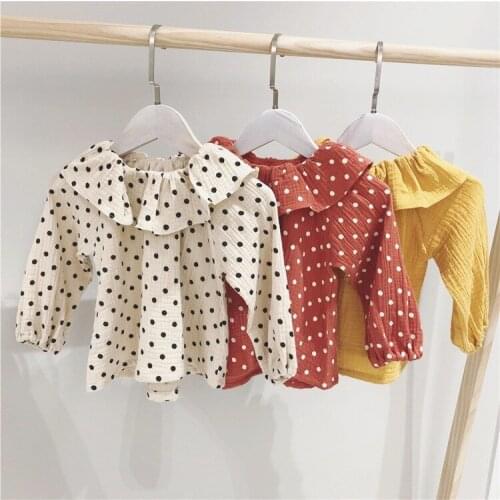 Celveroso Girls Clothing Linen Kids Blouse Solid Cotton Girls Base Shirts Baby Blouse Peter Pan Collar Shirts Cotton for 1-5Y