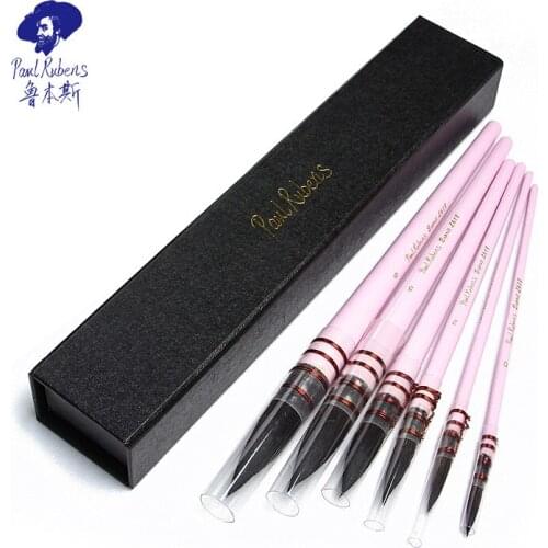 Paul Rubens The Pink Doll Squirrel Hair Watercolor Brush Multi-specification Timber with Baking Finish Watercolor Pen
