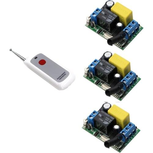 Smart Home AC 220V 1CH Wireless Relay Remote Control Light Switch RF Wireless Remote Switch Receiver Transmitter 315/433Mhz