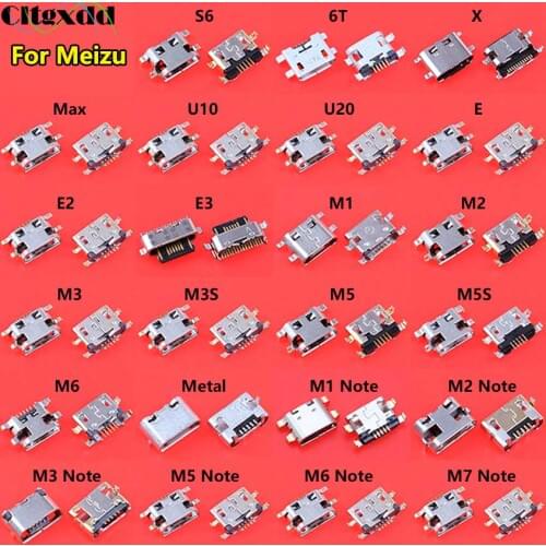 Cltgxdd 1PCS Micro USB Jack For Meizu 6T S6 M1 M2 M3 M3S M5 M5S M6 Note U10 U20 E E2 E3 Max Charging Port Connector Socket Plug