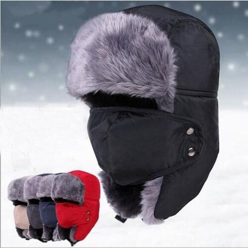Wholesale High Quality Middle Aged Mens Worm Winter Cap Ear Protection Lei Feng Bomber Hats Men Outdoor Snow Hat Gorras